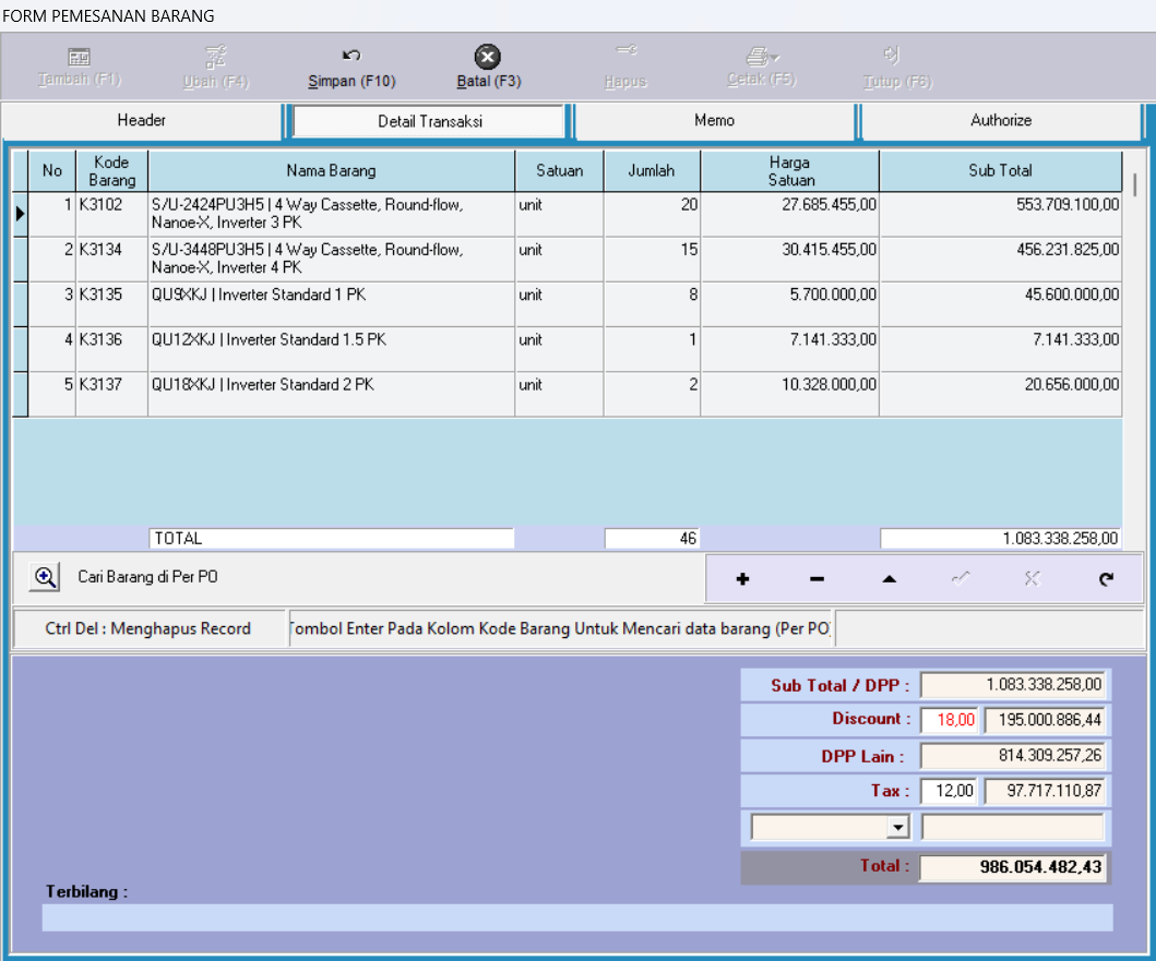 Modul Purchase Order